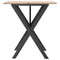 vidaXL Dining Table X-Frame 70x70x75 cm Solid Wood Pine and Steel