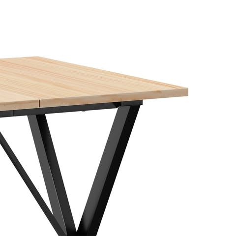 vidaXL Dining Table X-Frame 70x70x75 cm Solid Wood Pine and Steel
