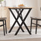 vidaXL Dining Table X-Frame 70x70x75 cm Solid Wood Pine and Steel
