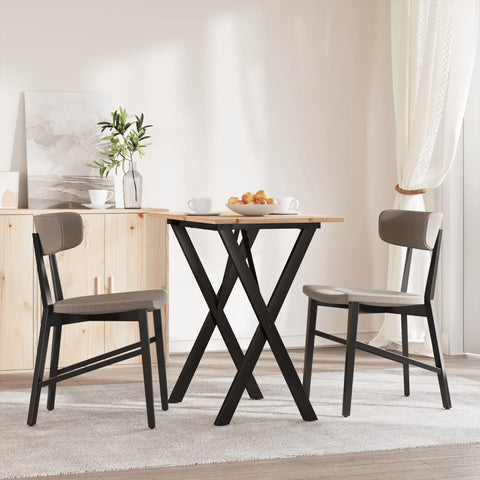 vidaXL Dining Table X-Frame 80x50x75 cm Solid Wood Pine and Steel