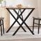 vidaXL Dining Table X-Frame 90x90x75 cm Solid Wood Pine and Steel