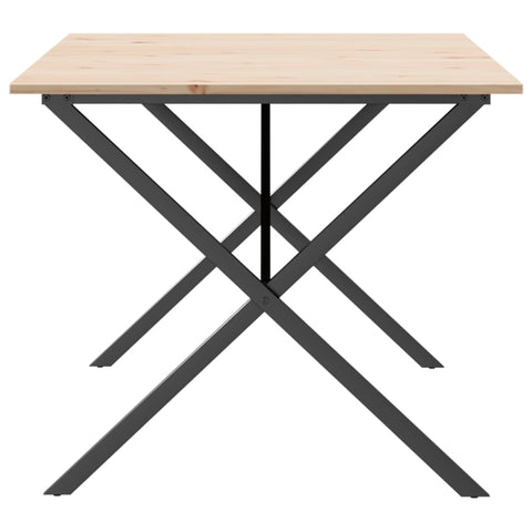 vidaXL Dining Table X-Frame 180x90x75 cm Solid Wood Pine and Steel