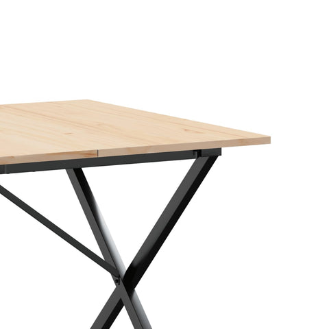 vidaXL Dining Table X-Frame 180x90x75 cm Solid Wood Pine and Steel
