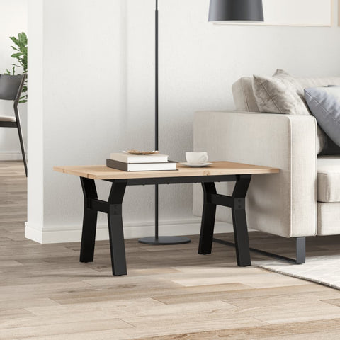 vidaXL Coffee Table Y-Frame 80x50x40 cm Solid Wood Pine and Steel