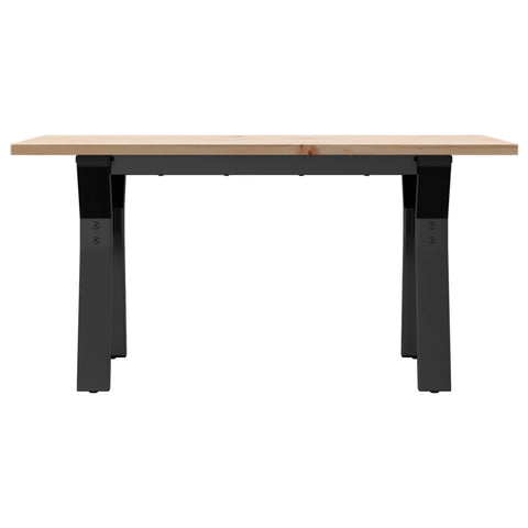 vidaXL Coffee Table Y-Frame 80x50x40 cm Solid Wood Pine and Steel