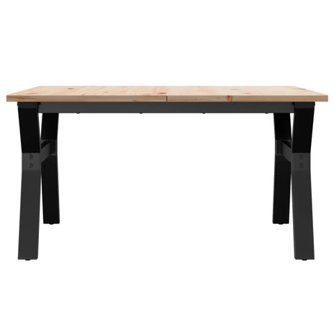 vidaXL Coffee Table Y-Frame 80x80x45 cm Solid Wood Pine and Steel