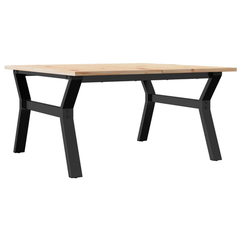 vidaXL Coffee Table Y-Frame 90x90x45 cm Solid Wood Pine and Steel