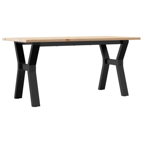 vidaXL Coffee Table Y-Frame 100x50x45 cm Solid Wood Pine and Steel