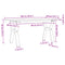 vidaXL Coffee Table Y-Frame 100x50x45 cm Solid Wood Pine and Steel