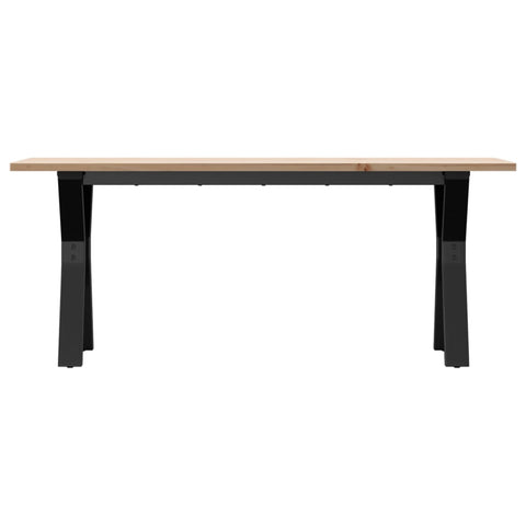 vidaXL Coffee Table Y-Frame 110x40x45 cm Solid Wood Pine and Steel
