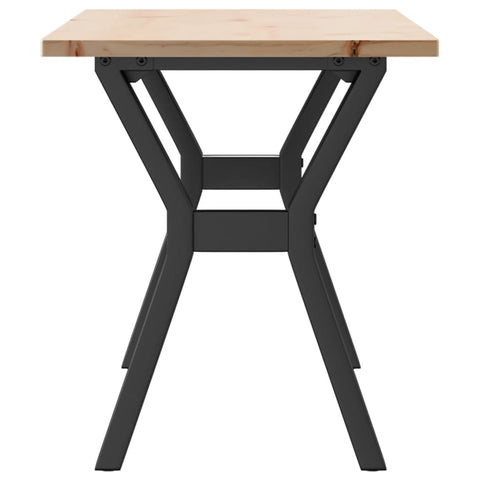 vidaXL Coffee Table Y-Frame 110x40x45 cm Solid Wood Pine and Steel