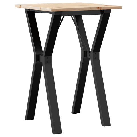 vidaXL Dining Table Y-Frame 50x50x75 cm Solid Wood Pine and Steel
