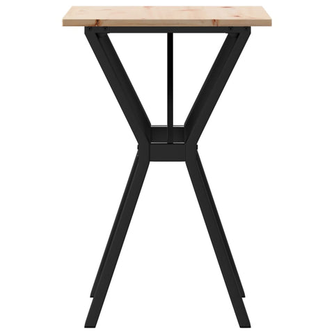vidaXL Dining Table Y-Frame 50x50x75 cm Solid Wood Pine and Steel