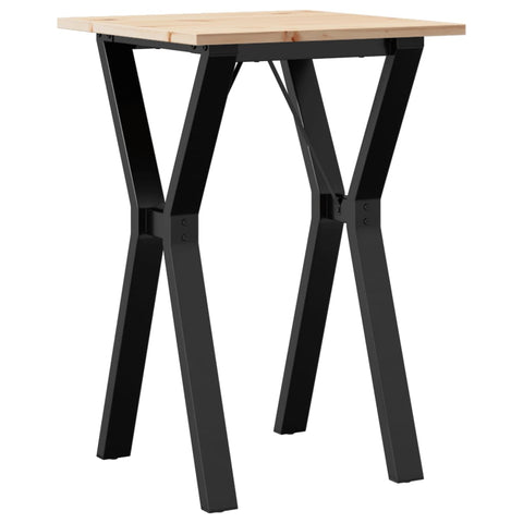 vidaXL Dining Table Y-Frame 50x50x75 cm Solid Wood Pine and Steel