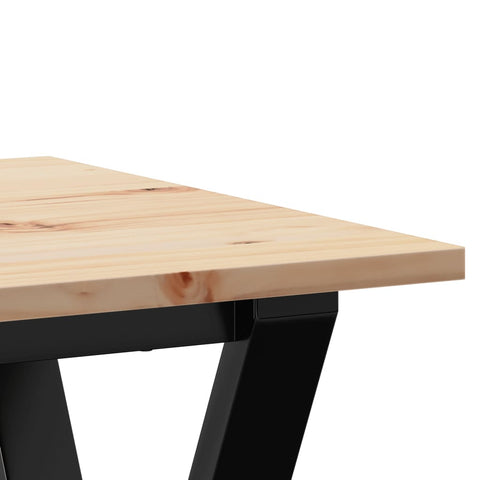 vidaXL Dining Table Y-Frame 50x50x75 cm Solid Wood Pine and Steel