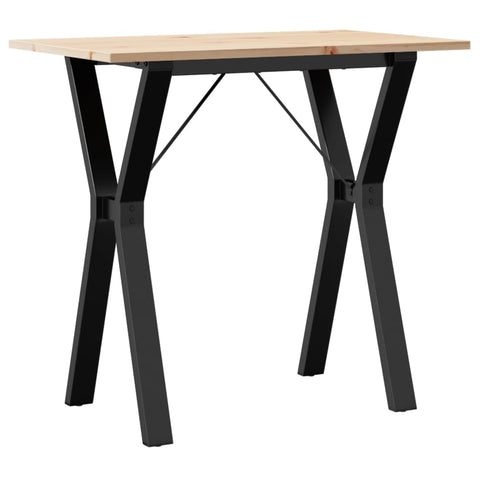 vidaXL Dining Table Y-Frame 80x50x75 cm Solid Wood Pine and Steel