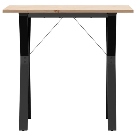 vidaXL Dining Table Y-Frame 80x50x75 cm Solid Wood Pine and Steel
