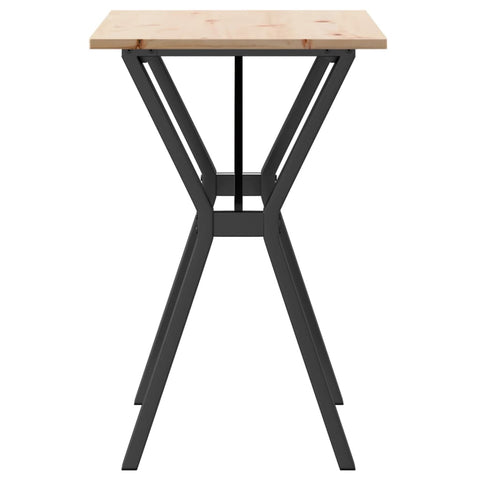 vidaXL Dining Table Y-Frame 80x50x75 cm Solid Wood Pine and Steel