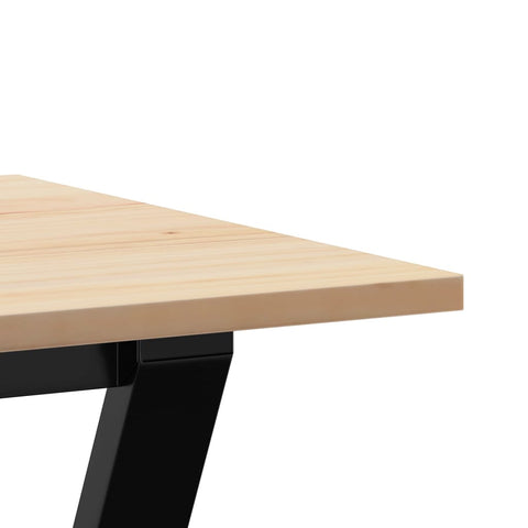 vidaXL Dining Table Y-Frame 80x50x75 cm Solid Wood Pine and Steel