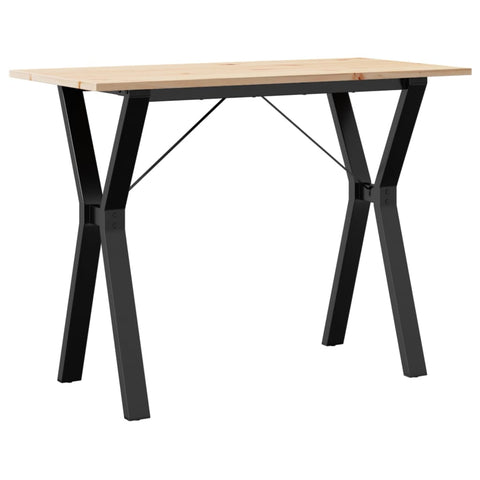 vidaXL Dining Table Y-Frame 100x50x75 cm Solid Wood Pine and Steel