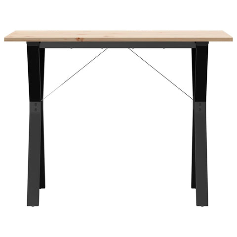 vidaXL Dining Table Y-Frame 100x50x75 cm Solid Wood Pine and Steel