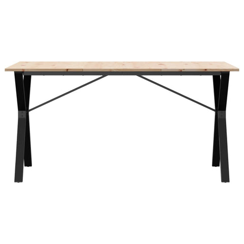 vidaXL Dining Table Y-Frame 140x80x75 cm Solid Wood Pine and Steel