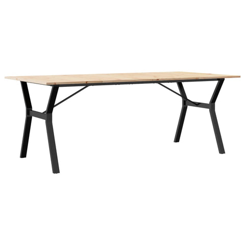 vidaXL Dining Table Y-Frame 200x100x75 cm Solid Wood Pine and Steel