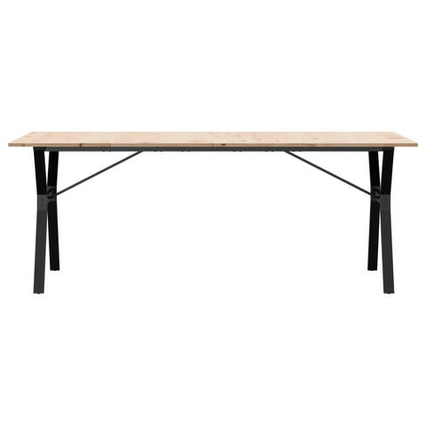 vidaXL Dining Table Y-Frame 200x100x75 cm Solid Wood Pine and Steel