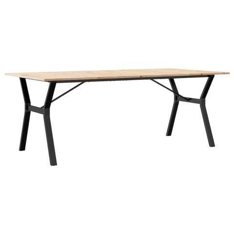 vidaXL Dining Table Y-Frame 200x100x75 cm Solid Wood Pine and Steel