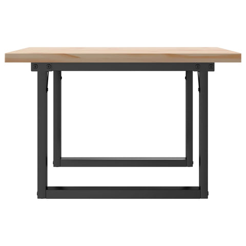 vidaXL Coffee Table O-Frame 70x70x40.5 cm Solid Wood Pine and Steel