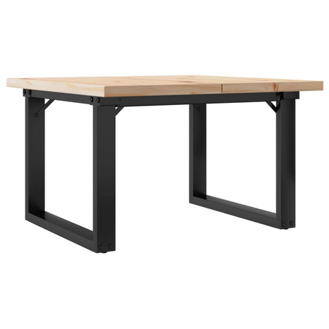 vidaXL Coffee Table O-Frame 70x70x40.5 cm Solid Wood Pine and Steel