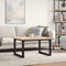 vidaXL Coffee Table O-Frame 80x80x45.5 cm Solid Wood Pine and Steel