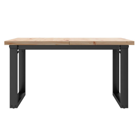vidaXL Coffee Table O-Frame 80x80x45.5 cm Solid Wood Pine and Steel