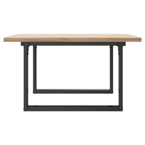 vidaXL Coffee Table O-Frame 80x80x45.5 cm Solid Wood Pine and Steel
