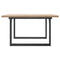 vidaXL Coffee Table O-Frame 80x80x45.5 cm Solid Wood Pine and Steel