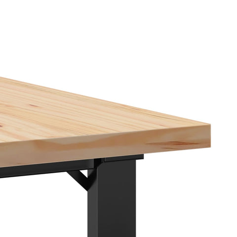vidaXL Coffee Table O-Frame 80x80x45.5 cm Solid Wood Pine and Steel