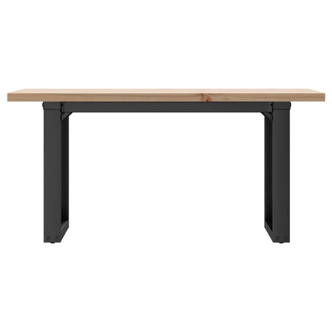 vidaXL Coffee Table O-Frame 90x40x45.5 cm Solid Wood Pine and Steel