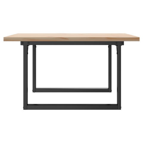 vidaXL Coffee Table O-Frame 90x90x45.5 cm Solid Wood Pine and Steel