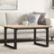 vidaXL Coffee Table O-Frame 90x90x45.5 cm Solid Wood Pine and Steel