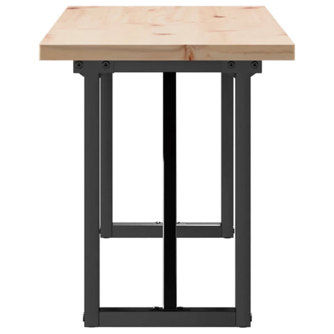 vidaXL Coffee Table O-Frame 160x40x45.5 cm Solid Wood Pine and Steel