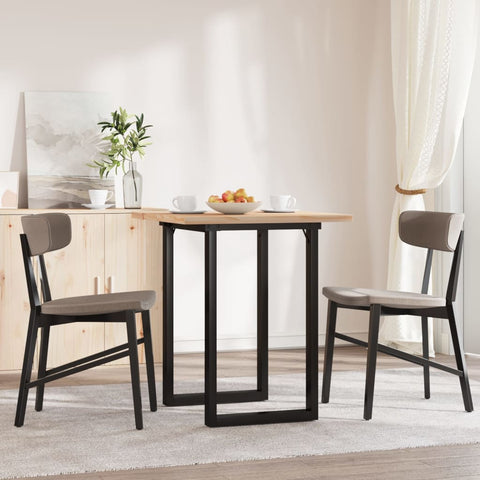 vidaXL Dining Table O-Frame 60x60x75.5 cm Solid Wood Pine and Steel