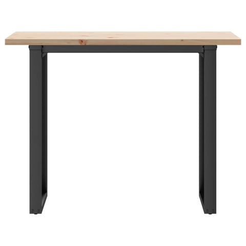 vidaXL Dining Table O-Frame 100x50x75.5 cm Solid Wood Pine and Steel