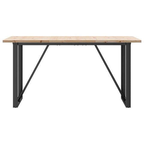 vidaXL Dining Table O-Frame 140x80x75.5 cm Solid Wood Pine and Steel