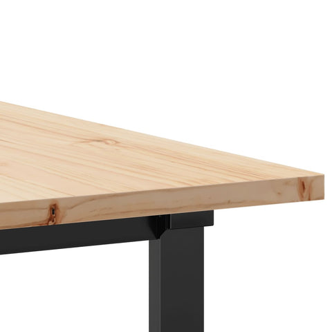 vidaXL Dining Table O-Frame 180x90x75.5 cm Solid Wood Pine and Steel