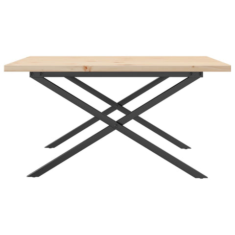 vidaXL Coffee Table X-Frame 80x80x45.5 cm Solid Wood Pine and Steel