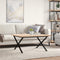 vidaXL Coffee Table X-Frame 90x90x45.5 cm Solid Wood Pine and Steel