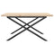 vidaXL Coffee Table X-Frame 90x90x45.5 cm Solid Wood Pine and Steel