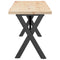 vidaXL Coffee Table X-Frame 160x40x45.5 cm Solid Wood Pine and Steel