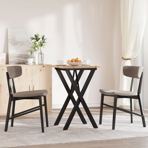 vidaXL Dining Table X-Frame 50x50x75.5 cm Solid Wood Pine and Steel