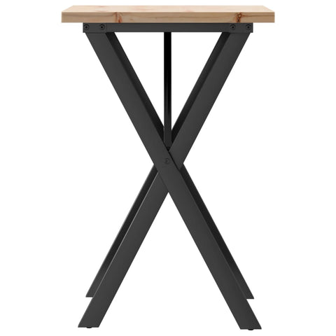vidaXL Dining Table X-Frame 50x50x75.5 cm Solid Wood Pine and Steel